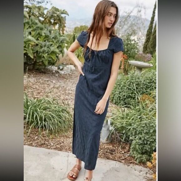 NEW FREE PEOPLE NATALYA SOLID MIDI DRESS - Picture 2 of 4